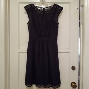 J Crew Black Chevron Lace Dress